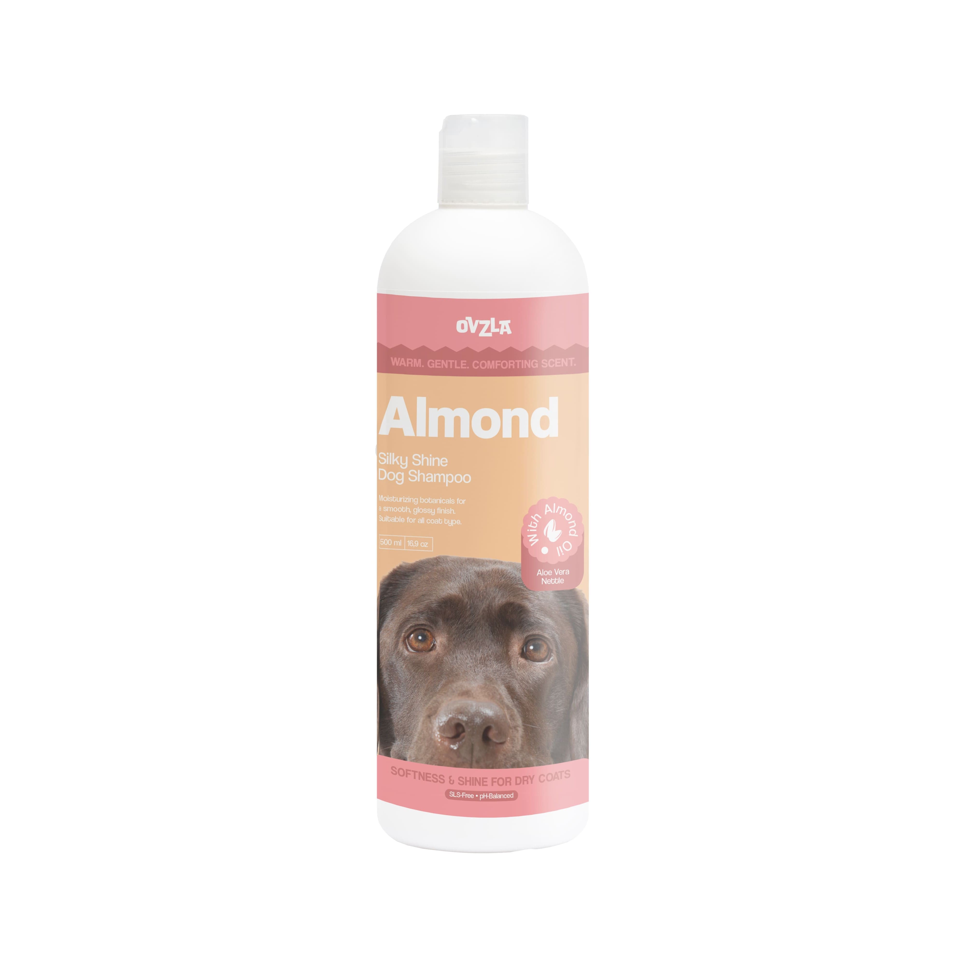 Champú de almendras para perros OVZLA – Pelaje sedoso y brillante para todos los perros