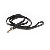 Leather K-9 6ft leash with handle, Brass Carabiner